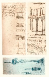 Üç mimari çizim, c1472-c1519 1883 by Leonardo da Vinci