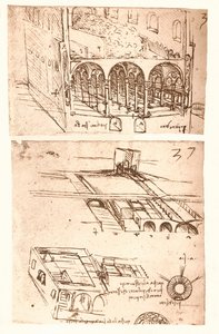İki mimari çizim, c1472-c1519 1883 by Leonardo da Vinci