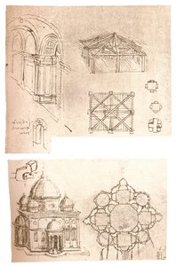 İki mimari çizim, c1472-c1519 1883 by Leonardo da Vinci