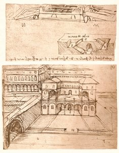 Kasabalar için iki plan çizimi, c1472-c1519 1883 by Leonardo da Vinci