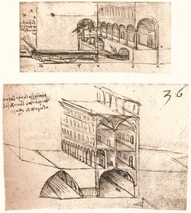 Bir kasabadaki kanallar için iki plan, c1472-c1519 1883 by Leonardo da Vinci