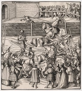 Jousting ve Devirme Sanatı, 1513-1518. by Leonhard Beck
