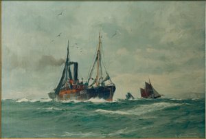 Balık vapuru ve iki Finkenwerder ibrik by Leonhard Sandrock