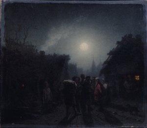 Bir Tavernadan Önce. Gece çekimi, 1860