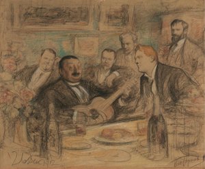 Konstantin Korovins isim günü partisi, 1912 by Leonid Osipovic Pasternak