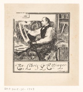 Ekslibris van Pawel Ettinger by Leonid Osipovisch Pasternak