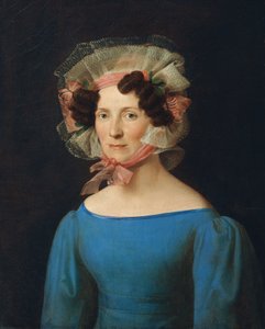 mavi elbiseli bayan
