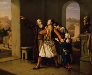 Yunan bir savaşçı veda ediyor by Leopold Löffler Edler von Radymno