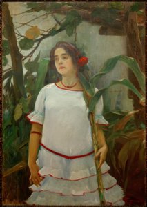 Bastonlu Bir Kızın Portresi (Mädchen mit Zuckerrohr) by Leopoldo Romañach