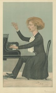 M Ignace Jan Paderewski (renkli taş baskı) by Leslie Matthew (1851-1922) Ward