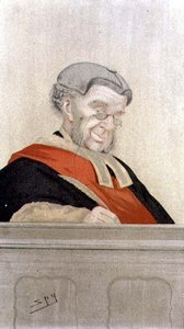 Galvanik Elektrik: Sir William Robert Grove'un (1811-96) 'Casus' karikatürü (renkli taş) by Leslie Matthew Ward