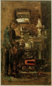 Kadın, mutfak sobası by Lesser Ury