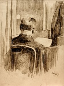 kafede okuyanlar by Lesser Ury