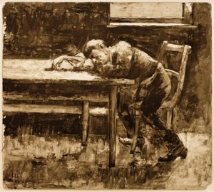 uyuyan işçi by Lesser Ury