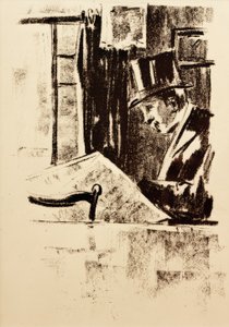 Silindirli gazete okuyucu by Lesser Ury