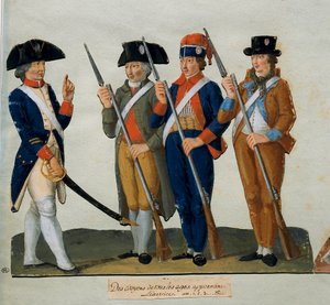 Fransız Devrimi: Lesueur kardeşler (18. yüzyıl) Paris tarafından guaj “egzersiz yapan vatandaşlar”. Karnaval Müzesi by Lesueur Brothers