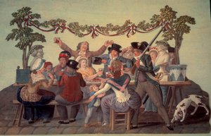 1789 Fransız Devrimi: “Cumhuriyet Yemeği”. Guaj des freres Lesueur (18. yüzyıl) by Lesueur Brothers