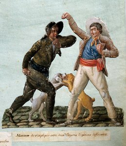 Fransız devrimi: savaşan iki vatandaş. Guaj des freres Lesueur (18. yüzyıl) by Lesueur Brothers