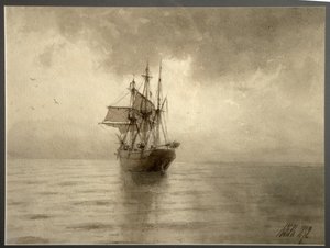 Yelkenli gemi, 1892 by Lev Felixovich Lagorio