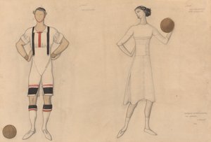 "Jeux" için Kostüm Çalışması by Lev Samoilovich Bakst
