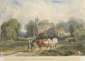 Gratwich Kilisesi: sulu boya ve [c 1830-1840] by Lewis John Wood