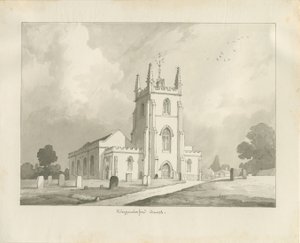 Kingswinford Kilisesi: sepya çizimi, 1837 by Lewis John Wood