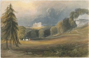 Wootton Lodge: sulu boya ve [c 1830-1840] by Lewis John Wood