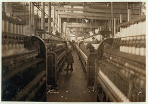 Child spinner in Mollahan Cotton Mills, Newberry, South Carolina, 1908  by Lewis Wickes Hine