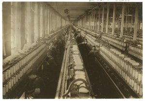 Children working in the spinning room at Cornell Mill, Fall River, Massachusetts, 1912  by Lewis Wickes Hine