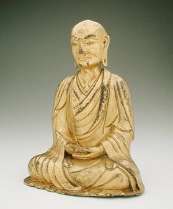 Oturmuş bir lohan figürü (altın yaldızlı bronz) by Liao Dynasty Chinese School