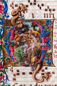 Piccolomini Kütüphanesi: koro kitabı, morina. 19.4, ff. 9v ile “Magi