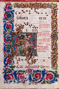 Piccolomini Kütüphanesi: koro kitabı, morina. 19.4, ff. 9v ile “Magi