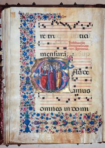 Piccolomini Kütüphanesi: koro kitabı, morina. 28.12, ff. Francesco Rosselli ve Liberale da Verona (yaklaşık 1445 - 1527/9) tarafından “Bakire ve tüm Azizler” ile 94v. by Liberale da Verona
