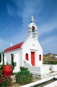 Mykonos adasında kilise, Kiklad Adaları, Yunanistan (fotoğraf) by Unbekannt Unbekannt