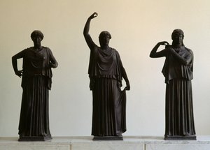 Dansçılar veya Hydrophorai (su taşıyanlar), Villa of the Papyri, Herculaneum, Campania, İtalya
