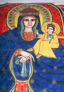 Meryem ve Çocuğu tasvir eden fresk, Zion Meryem Ana Kilisesi (17. yüzyıl), Aksum (Unesco Dünya Mirası Listesi) by Unbekannt Unbekannt