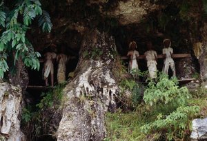 Tau Tau morg figürleriyle cenaze nişleri, Marrante köyü, Tana Toraja, Sulawesi adası, Endonezya by Unbekannt Unbekannt