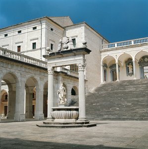 İtalya, Lazio Bölgesi, Frosinone Eyaleti, Cassino, Monte Cassino Manastırı, ana merdiven ve kuyu by Unbekannt Unbekannt