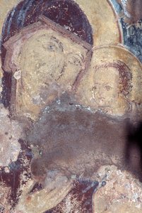 Madonna ve Çocuk, Panagia kilisesinde fresk, Rodovani, Girit, Yunanistan (fotoğraf) by Unbekannt Unbekannt
