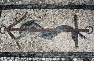 Yunus ve çapayı betimleyen mozaik, Delos adası (UNESCO Dünya Mirası Listesi) by Unbekannt Unbekannt