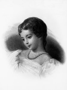 Augusta Ada Byron, Lovelace Kontesi (1815-1852), İngiliz matematikçi ve yazar portresi, ilk bilgisayar programcısı olarak kabul edilir, gravür by Unbekannt Unbekannt