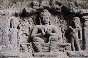 Buddha, Karla mağaraları, Maharashtra, Hindistan, 2. yüzyılı tasvir eden kabartma. by Unbekannt Unbekannt