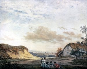Bir kulübede oynayan çocuklarla birlikte Luke Howard