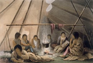 Cree Kızılderili çadırının içi, 1824