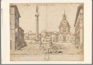 Trajan Sütunu ve S. Maria di Loreto Prospetto della Colonna Traiana ile Roma manzarası (nesnedeki başlık)