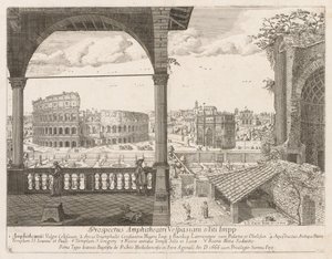 "Roma Şehri'nin Locurus Görünümü"nden Il Colosseo e l'Arco di Costantino by Lievin Cruyl
