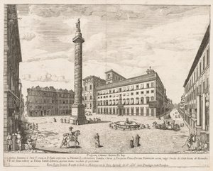 Piazza Colonna, 1666 by Lievin Cruyl