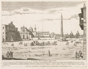 "Prospectus Locurum Urbis Romae Sign[ium]"dan Piazza del Popolo by Lievin Cruyl
