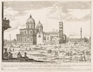 Roma Şehri Lourum Prospektüsünden Santa Maria Maggiore, 1666. by Lievin Cruyl