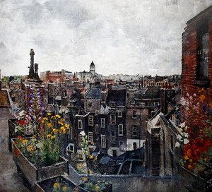 Londra Şehri Gökler ve Çiçekler (Yüksek Holborn